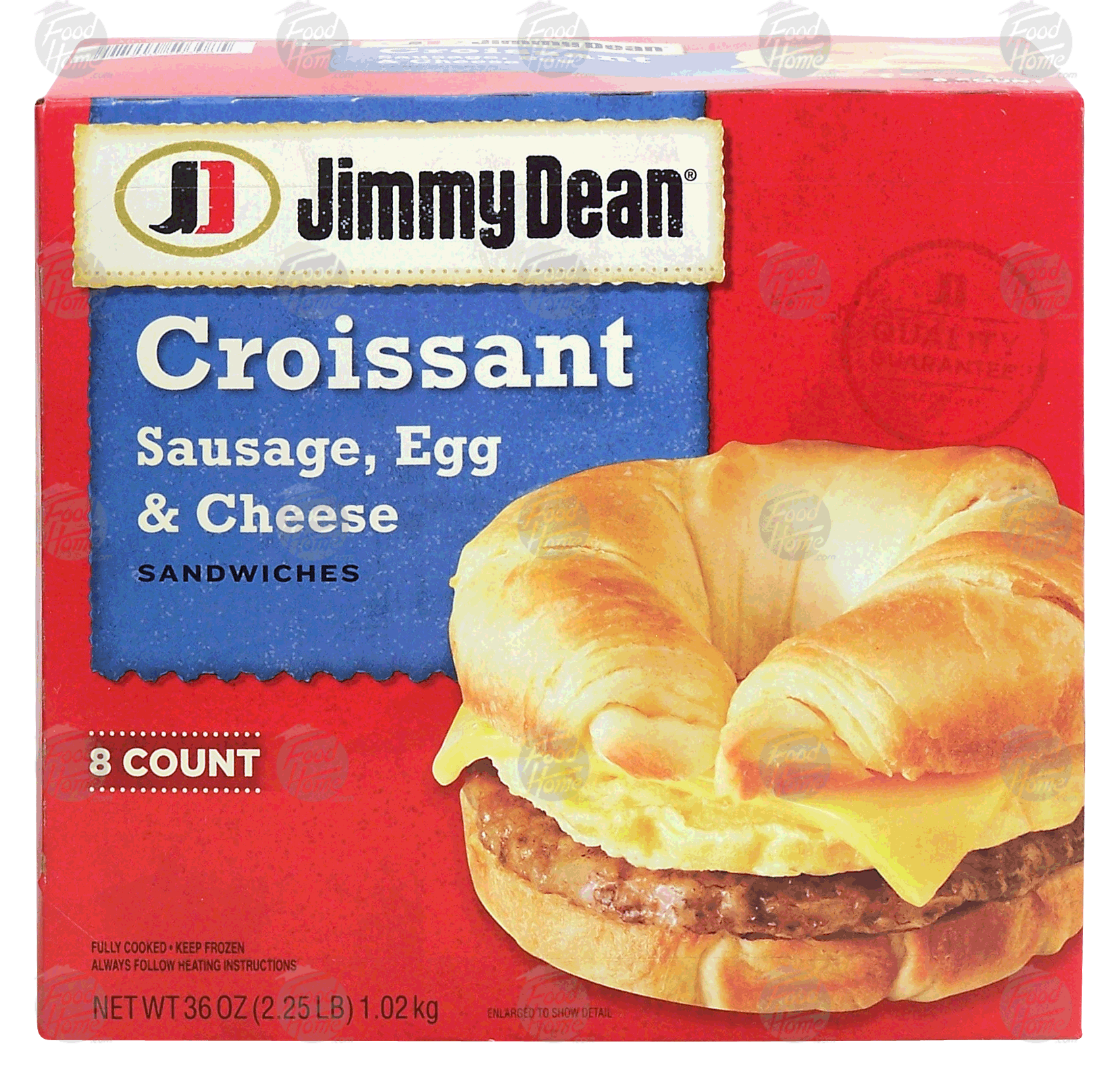 Jimmy Dean  croissant, sausage, egg & cheese sandwiches, 8 count, fully cooked Full-Size Picture